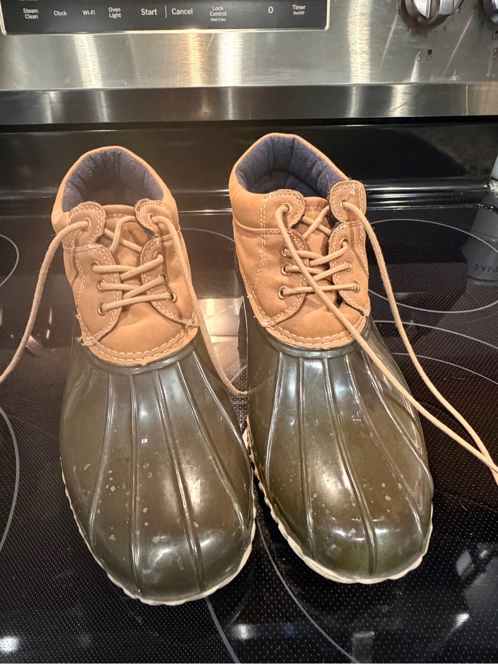 Tommy Hilfiger Olive and Tan Women's Waterproof Duck Boots